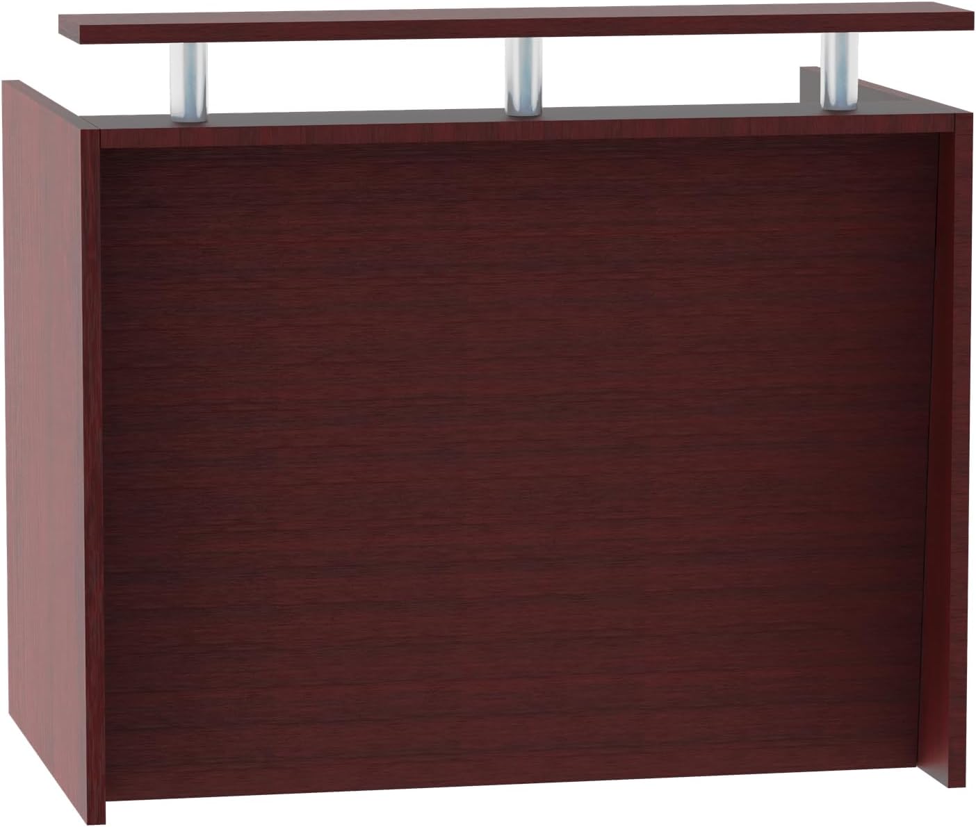 Mahmayi REC-2 Designer Reception Desk For Office Space, Front Office Desk (White-Coco Bolo)