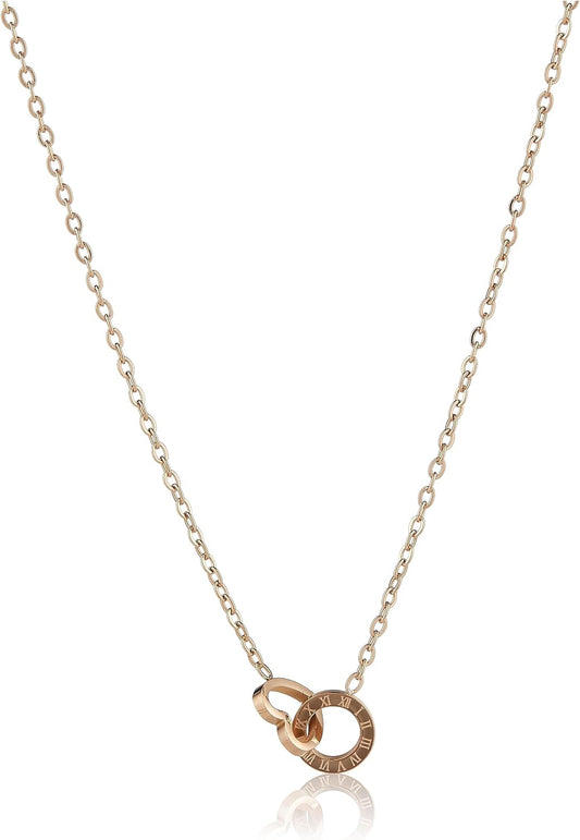 Lee Cooper Women's Stainless Steel Rose Gold Necklace - LC.N.01011.410