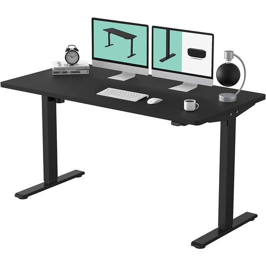 Mahmayi All-in-One Standing Desk with Adjustable Height USB Charging Table with Storage Drawer (Without USB Charging Ports, Black), ET114-BLK