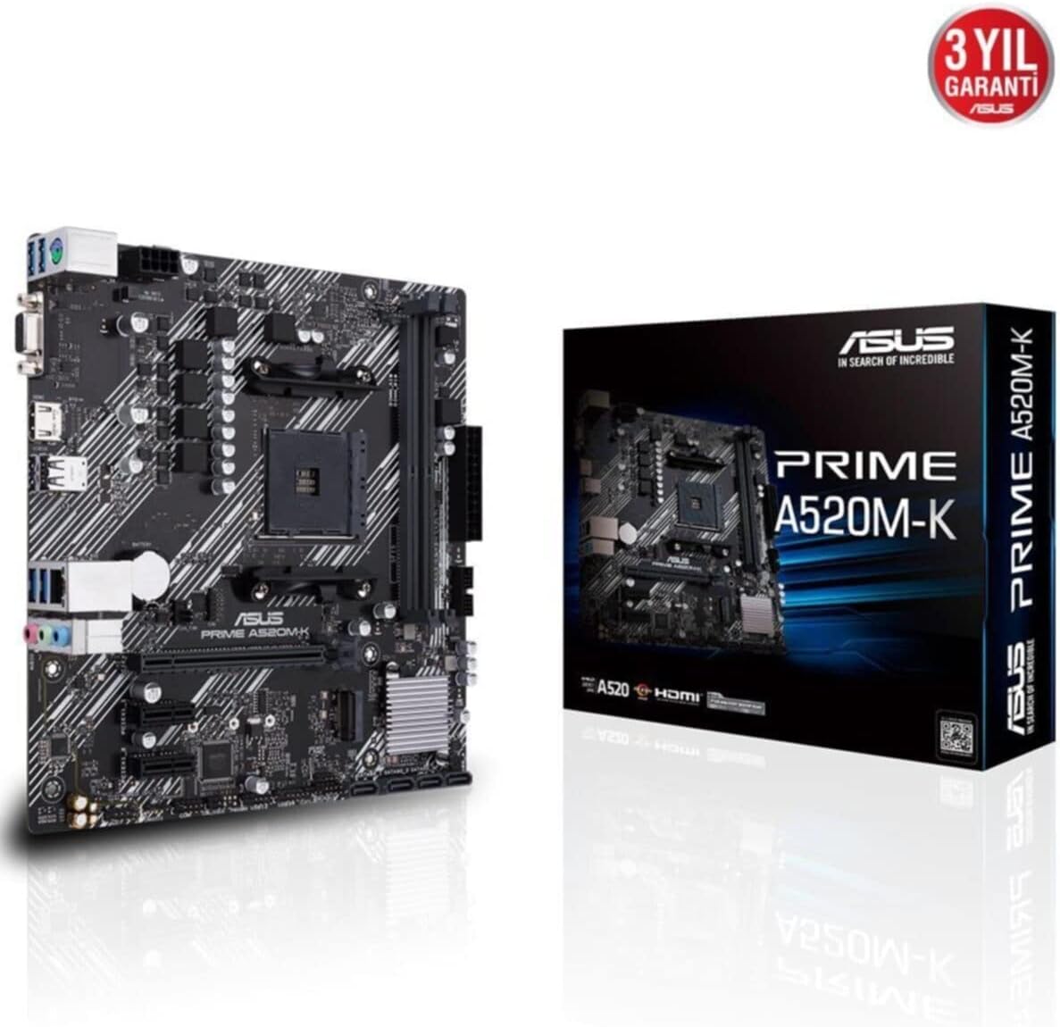 ASUS PRIME A320M-K (AMD A320) AM4 uATX motherboard with LED lighting, DDR4 3200MHz, 32Gb/s M.2, HDMI, SATA 6Gb/s, USB 3.0 - CaveHubs