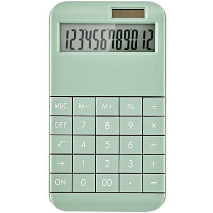 EooCoo Basic Standard Calculator 12 Digit Desktop Calculator with Large LCD Display for Office, School, Home & Business Use, Modern Design - Green