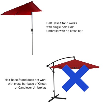 Pure Garden 9' Half Round Patio Umbrella