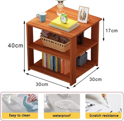 Bedside Table Side Table Living Room Bedroom, Simple Nightstand Wooden Furniture Modern Economy Bedside Cabinet Mini Locker Storage Stand Cabinet Rack for Bedroom Living Room Sofa