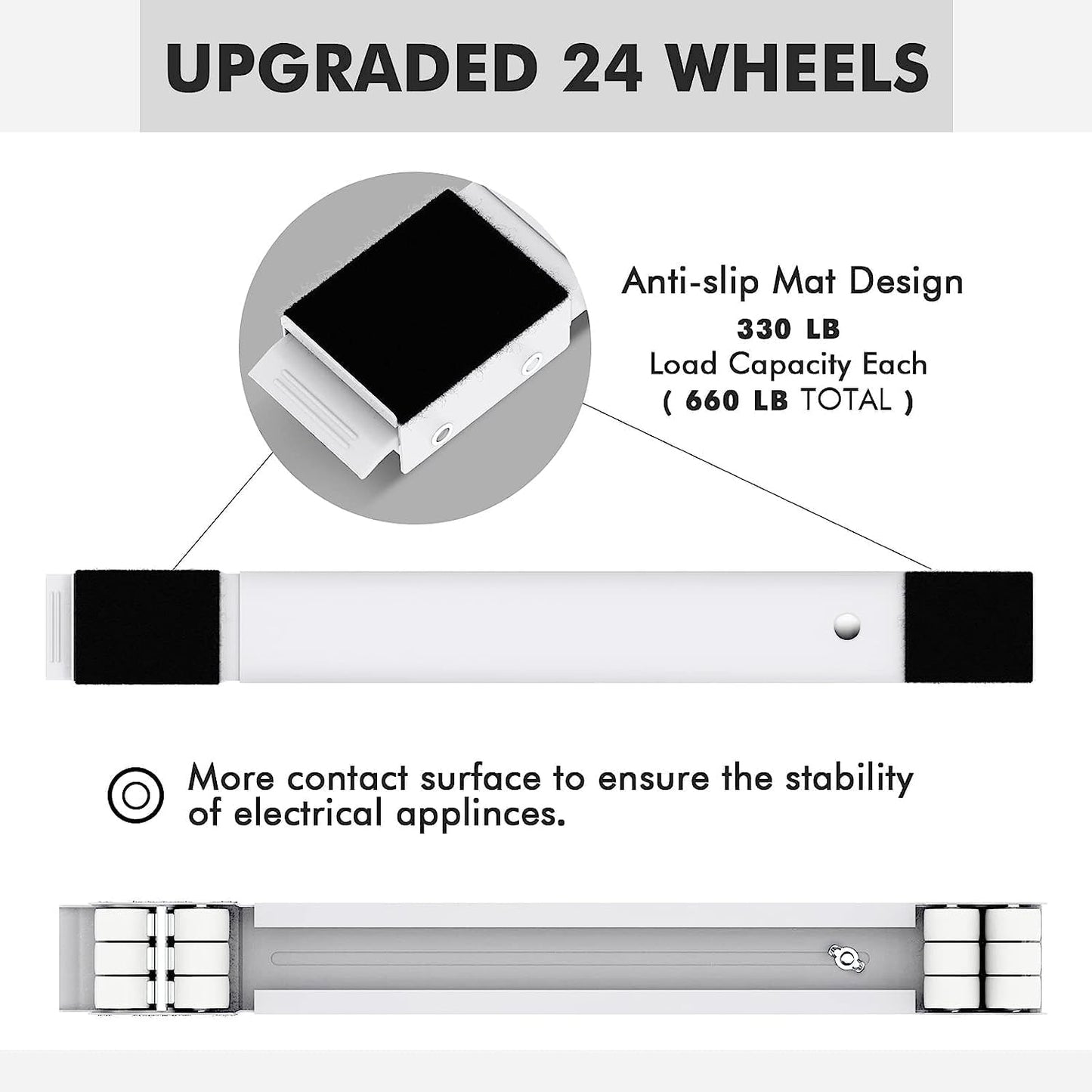 AWH Furniture Dolly Mobile Roller - Extendable Appliance Rollers Mobile Washing Machine Base, Fridge Stand Moving Cart for Washing Machines, Refrigerators, Dryers, Dishwashers (Grey)