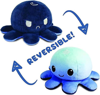 GrabMantra Reversible Octopus Plushie Soft Toys, Double-Sided Flip Stuffed Animal Mood Plush Show Your Mood Without Saying a Word, A Gift for Kids and Decorations | Happy + Angry | (Sunset + Mermaid)