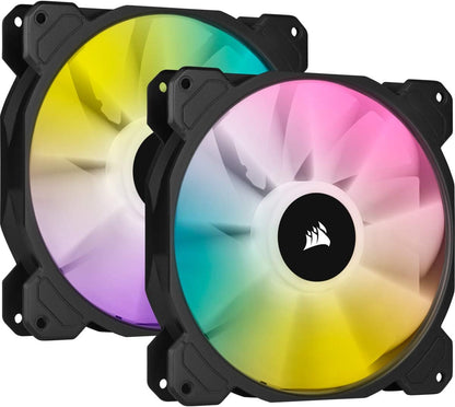 Corsair SP Series, SP120 RGB ELITE, 120mm RGB LED Fan with AirGuide, Single Pack, BLACK