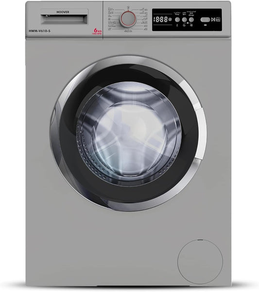 Hoover Hoover 6 Kg Front Load Fully Automatic Washing Machine, 1000 Rpm 15 Programs, Electronic Control System, Easy To Operate Clothes Washer, Made In Turkey, HWM-V610-S (Silver)