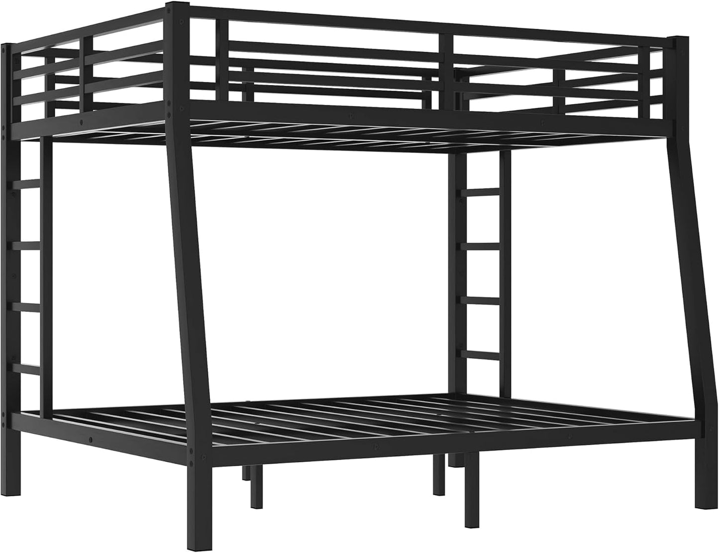 Bellemave Bunk Bed Full Over Queen, Heavy Duty Metal Bunk Bed Frame, Queen bunk Bed for Adults, Adult bunk beds Heavy Duty, Full XL Bunk Bed, Black