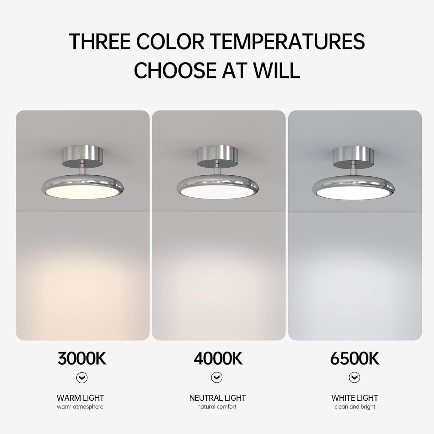 Garwarm LED Ceiling Light, High Brightness Long Ceiling Lamps,6000K Cool White Modern Ultra Thin Low Profile Light Fixture for Office Living Room Bedroom Kitchen Study Room Hallway, White/20W/ 40cm