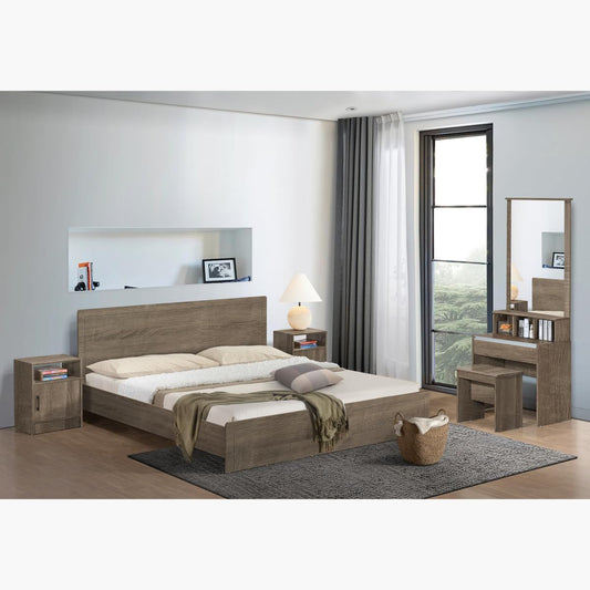 Home Box Oasis 6-Piece King Bedroom Set 204 X 87.6 X 184.8 Cm Brown