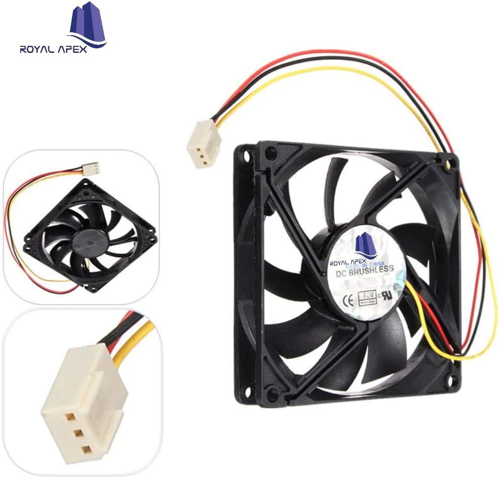 Royal Apex Silent Brushless Cooling Fan for Computer CPU System Heatsink Graphics and Multi use (60x60x20mm, 12v)