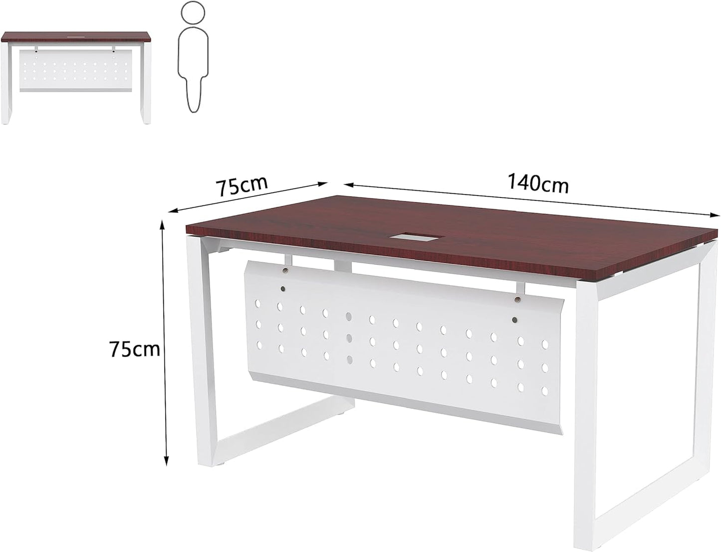 Mahmayi Vorm 136-18 White Modern Workstation Material-Melamine on MDF