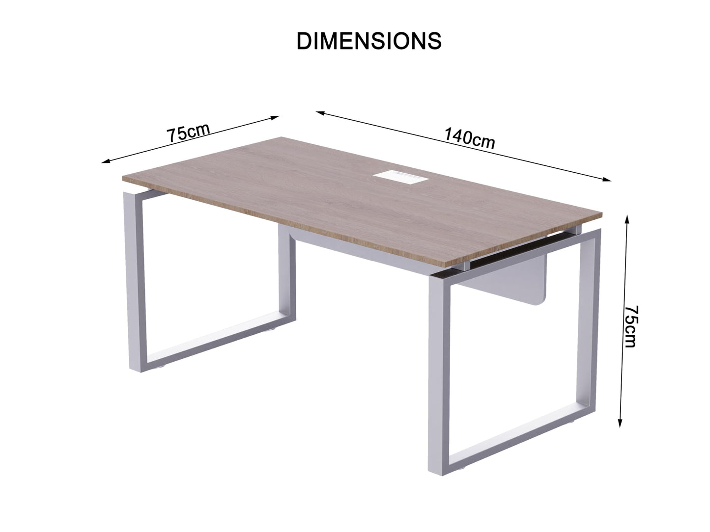 Mahmayi Carre Modern Workstation- Office Furniture with Steel Square Metal Legs, Silver Modesty Panel, Wood 3 Drawer Mobile Storage Unit, Tempered Glass Top for Office Executives, Home (140CM, White)