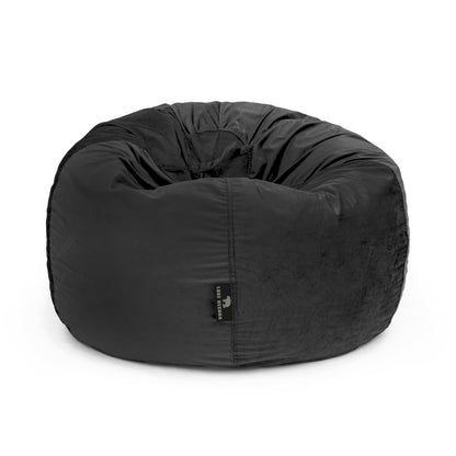 Luxe Decora Nest Soft Suede Bean Bag with Removable Layer | Washable | Perfect for Indoor Relaxation | Kids & Adults | Soft Velvet Finish | Filled with Polystyrene Beads (Black, Large)