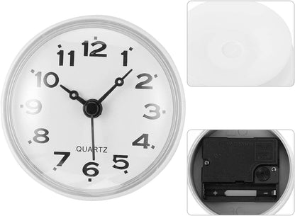 ELECDON Bathroom Shower Suction Cup Wall Clock Silent Waterproof Clock Quality Quartz Clock (White)