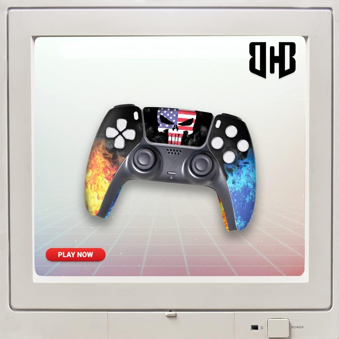 BCB Controller Customised for PS5 Controller Wireless. Original Playstation 5 Controller Compatible with Custom PS5 Remote Control Console. Customized with Permanent Hydro-dip Printing (Not a Skin)