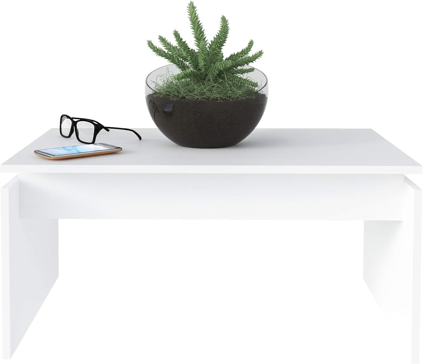 Artely Cris Coffee Table, White - W 80 X D 50 x H 38 cm