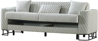 Danube Home Elegance 3 Seater Fabric Sofa | Modern Design Three Seat Sofas | Comfortable Living Room Furniture L 230 x W 80 x H 82 cm - Grey