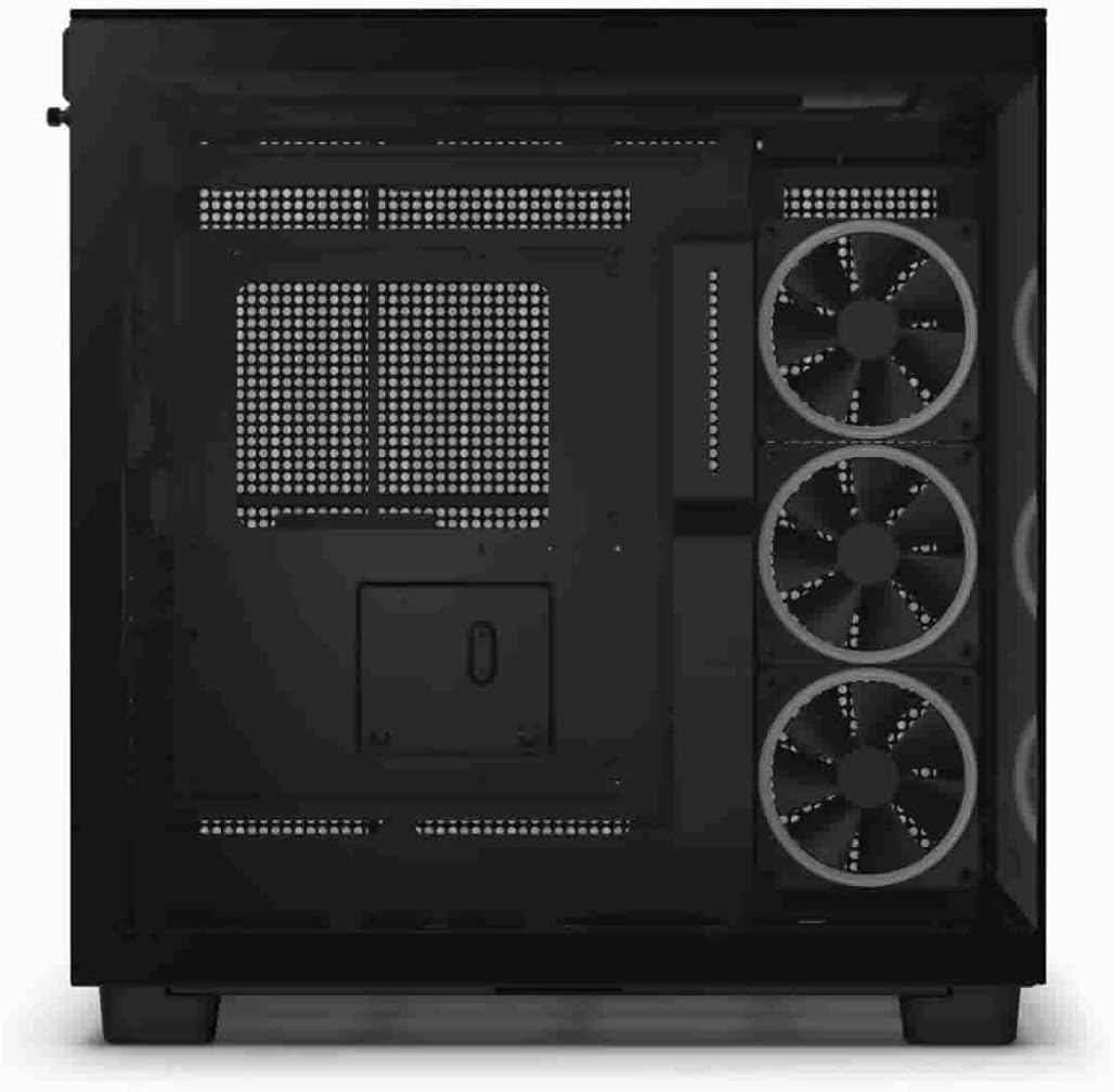 NZXT H9 Flow Dual-Chamber ATX Mid-Tower PC Gaming Case CM-H91FW-01 - High-Airflow Perforated Top Panel Tempered Glass Front & Side Panels 360mm Radiator Support Cable Management White