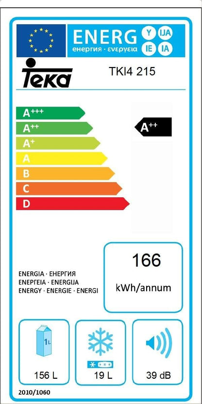 Teka Artic Tki4 215 Built-In Refrigerator With Energy A ++ In 122 Cm"Min 1 year manufacturer warranty"