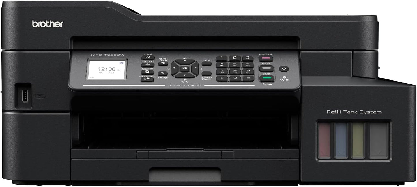 Brother Wireless All In One Ink Tank Printer, MFC-T920DW, Automatic 2 Sided Features, Mobile & Cloud Print And Scan, Network Connectivity, High Yield Ink Bottles