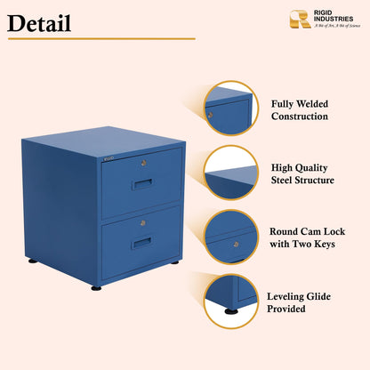 RIGID Steel Vertical Pedestal File Cabinet with 2 Drawers Storage Organizer for Bedroom, Living room, Home and Office