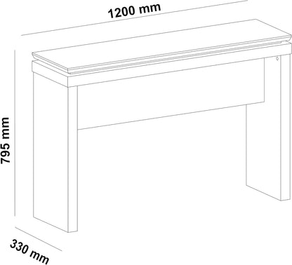 Artely Luna sturdy Console Table, Pine/Off White - W 120 x D 33 x H 79,5 cm