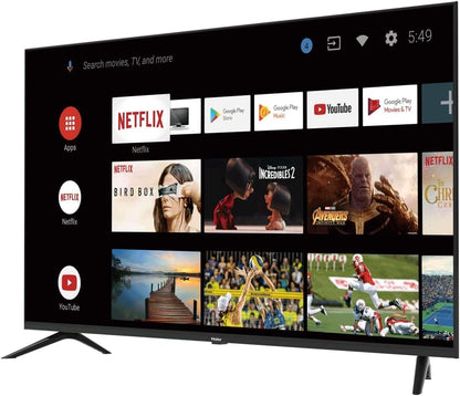 Haier 32 Inch HD Smart TV With Android 11 Google Assistant, Google Play, Netflix, YouTube, Shahid, Wi-Fi, Bluetooth, Color Black Model H32K6GD | 1 Year Warranty.