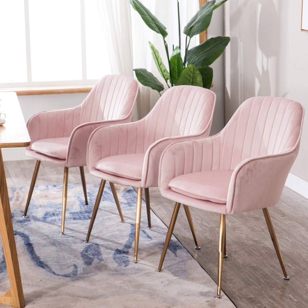 MOMENT Luxury Velvet Dining Chair Upholstered Tufted Accent Chair Living Romm Dining Room Restaurant Furniture Velvet Dining Chair With Metal Legs