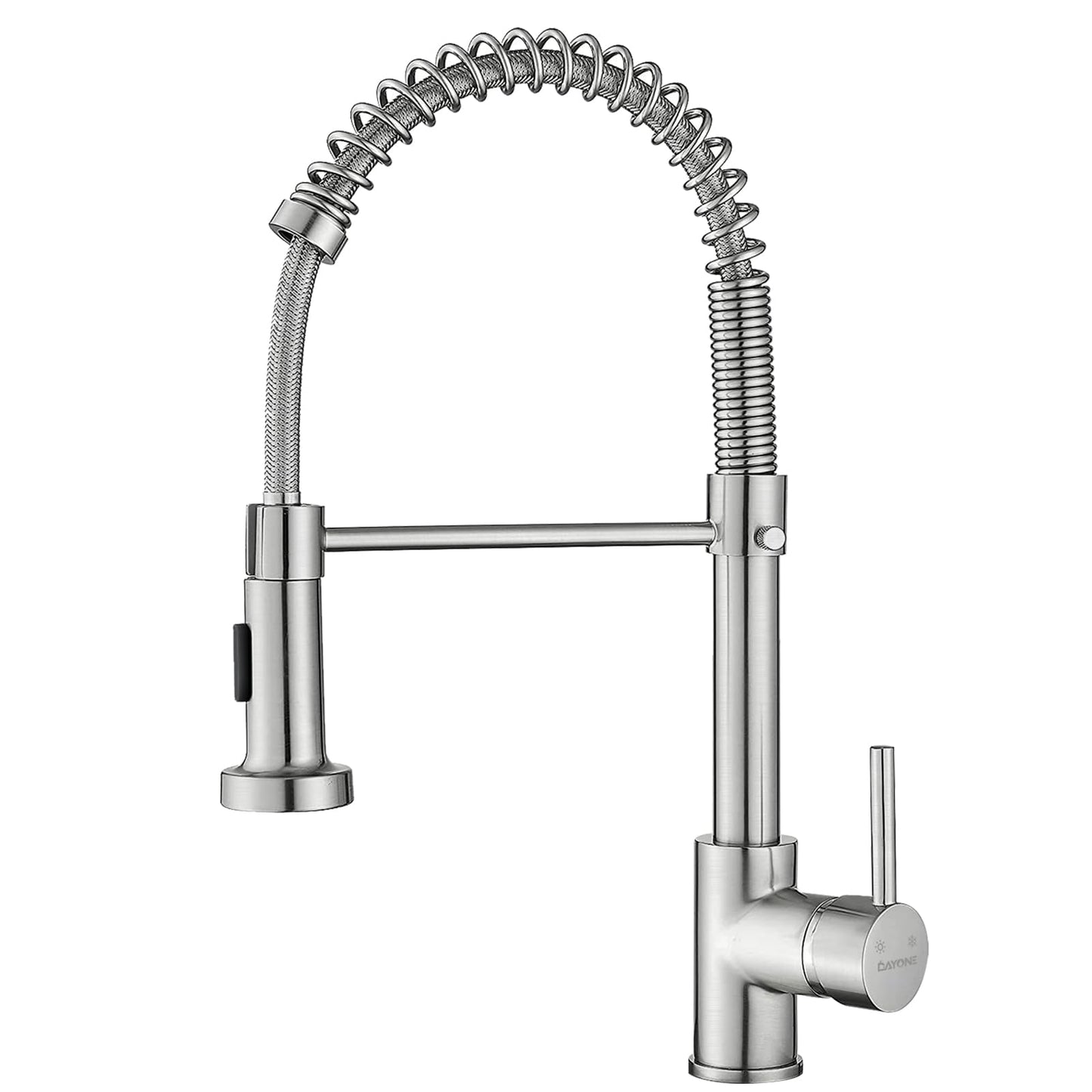 DAYONE Chrome Kitchen Faucet with Pull Down Sprayer, Single Handle Kitchen Mixer with 3 Water Modes Stainless Steel Kitchen Taps