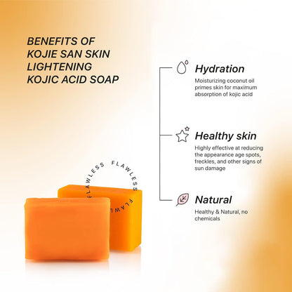 Kojie San 3 x 65G Kojie San Skin Kojic Acid Lightening Soap in Industry-leading Frustration Free Packaging