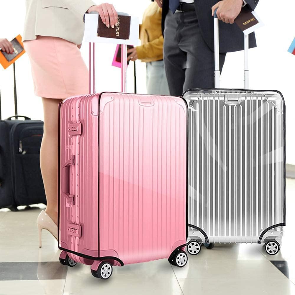 Homarket 1PCS Clear PVC Suitcase Cover Protectors, Travel Luggage Trolley Case Cover for 18"20"24"26"28" 30"32", Transparent Travel Luggage Cover Waterproof Dust-Proof Scratchproof