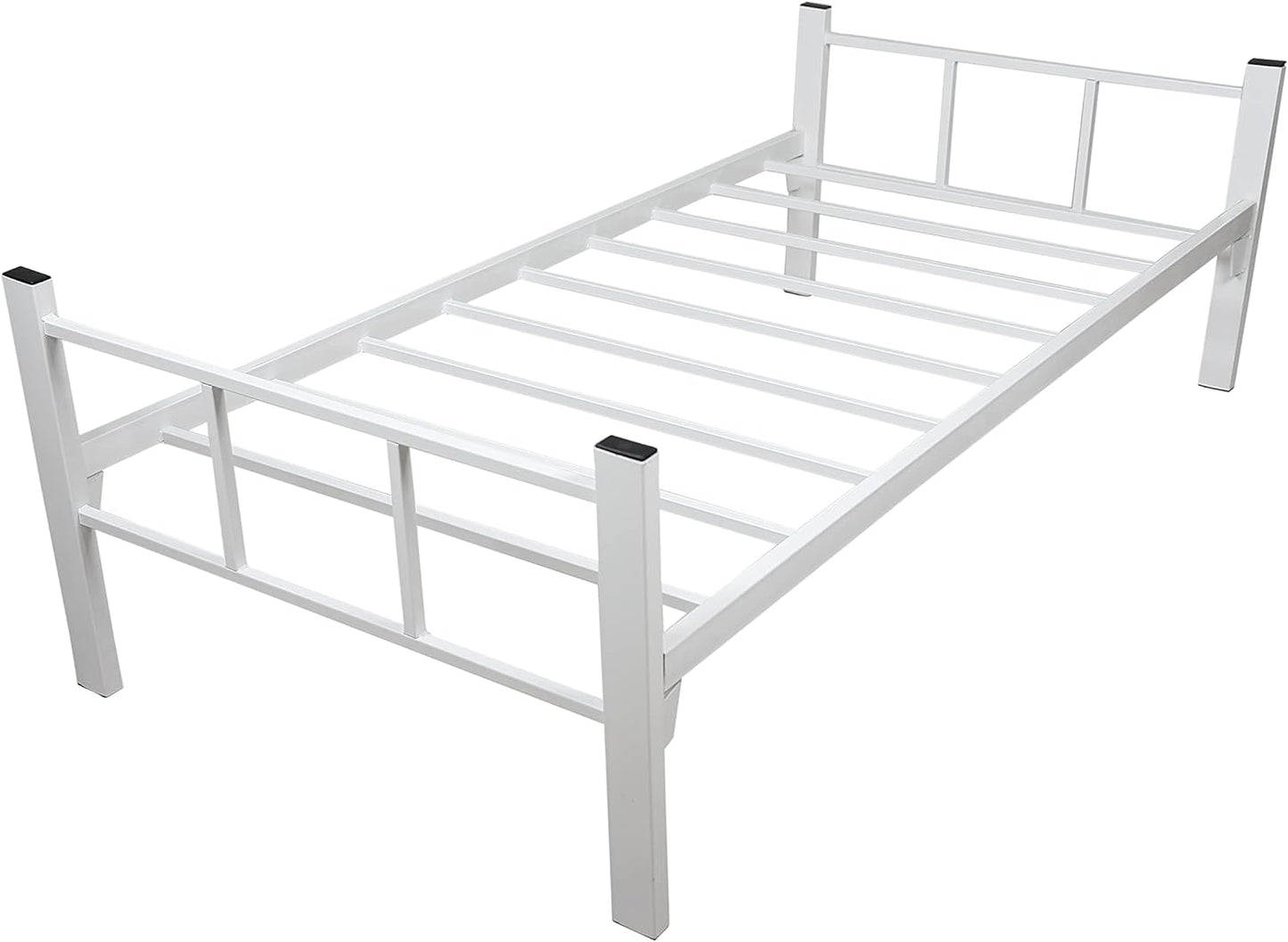 RIGID Steel Bed With Heavy Duty Metal Platform (Single Bed, Black)