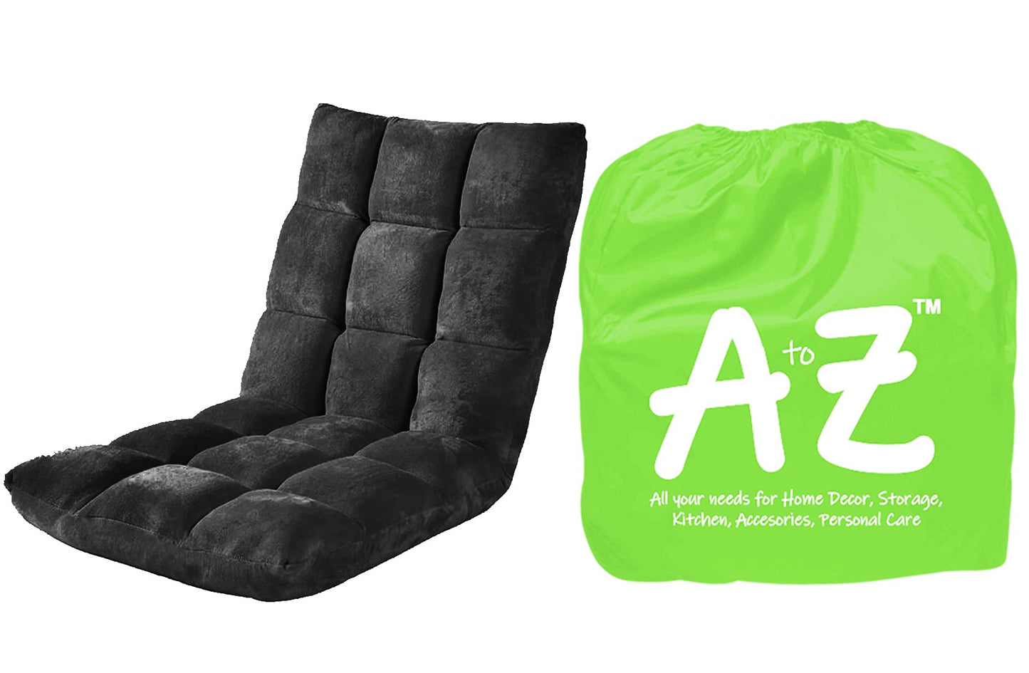 A to Z Floor Chair Foldable Lounger Chair Black, VD731716332405