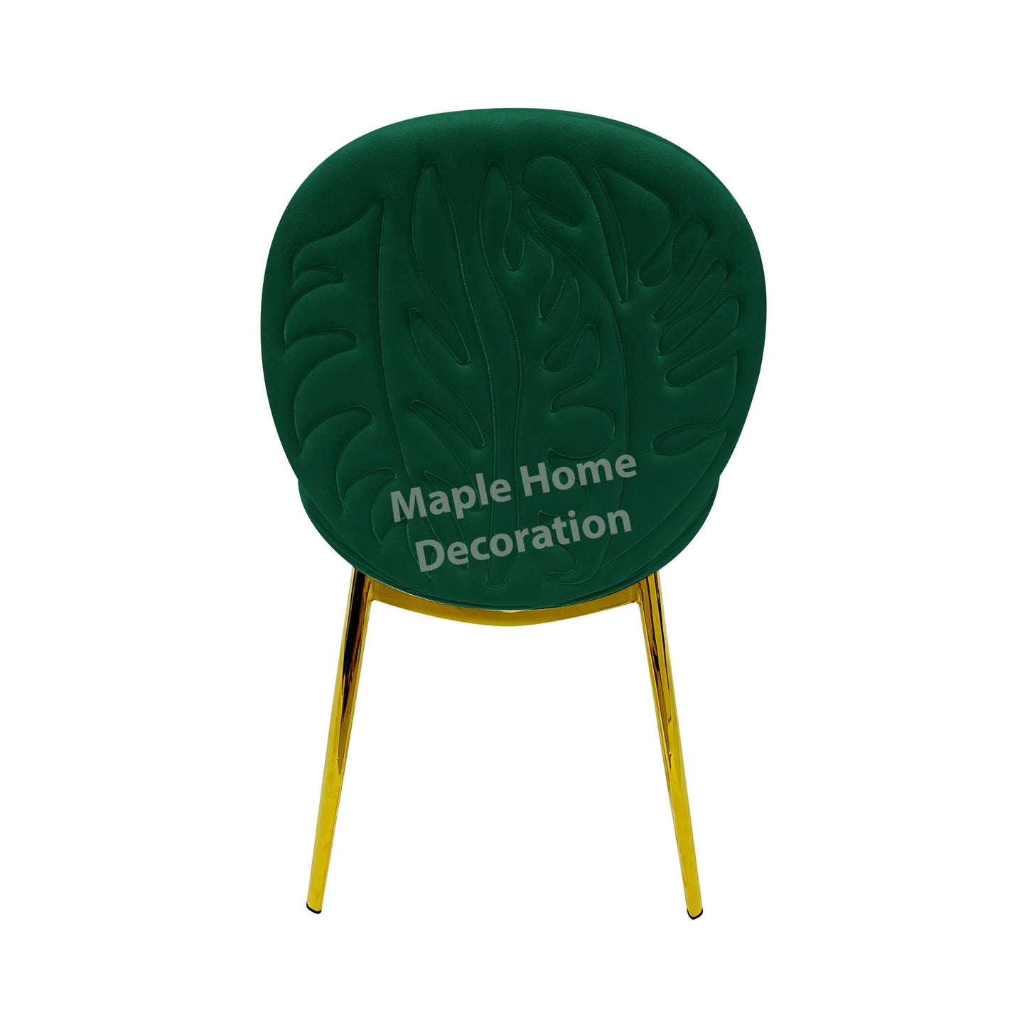 Maple Home Velvet Dining Chair Upholstered Comfortable Cushion Armless Chair Dining Living Room Furniture (Green)