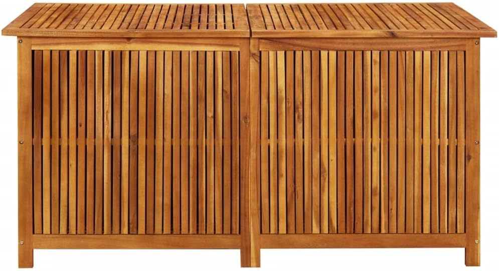 vidaXL Solid Acacia Wood Garden Storage Box Home Outdoor Patio Furniture Wooden Entryway Hallway Storage Box Bench Organiser Brown