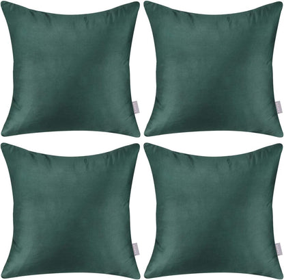 4-Pack 100% Cotton Comfortable Solid Decorative Throw Pillow Case Square Cushion Cover Pillowcase Sublimation Blank Pillow Covers(Cover Only,No Insert)(20x20inch/50x50cm, Christmas Green)