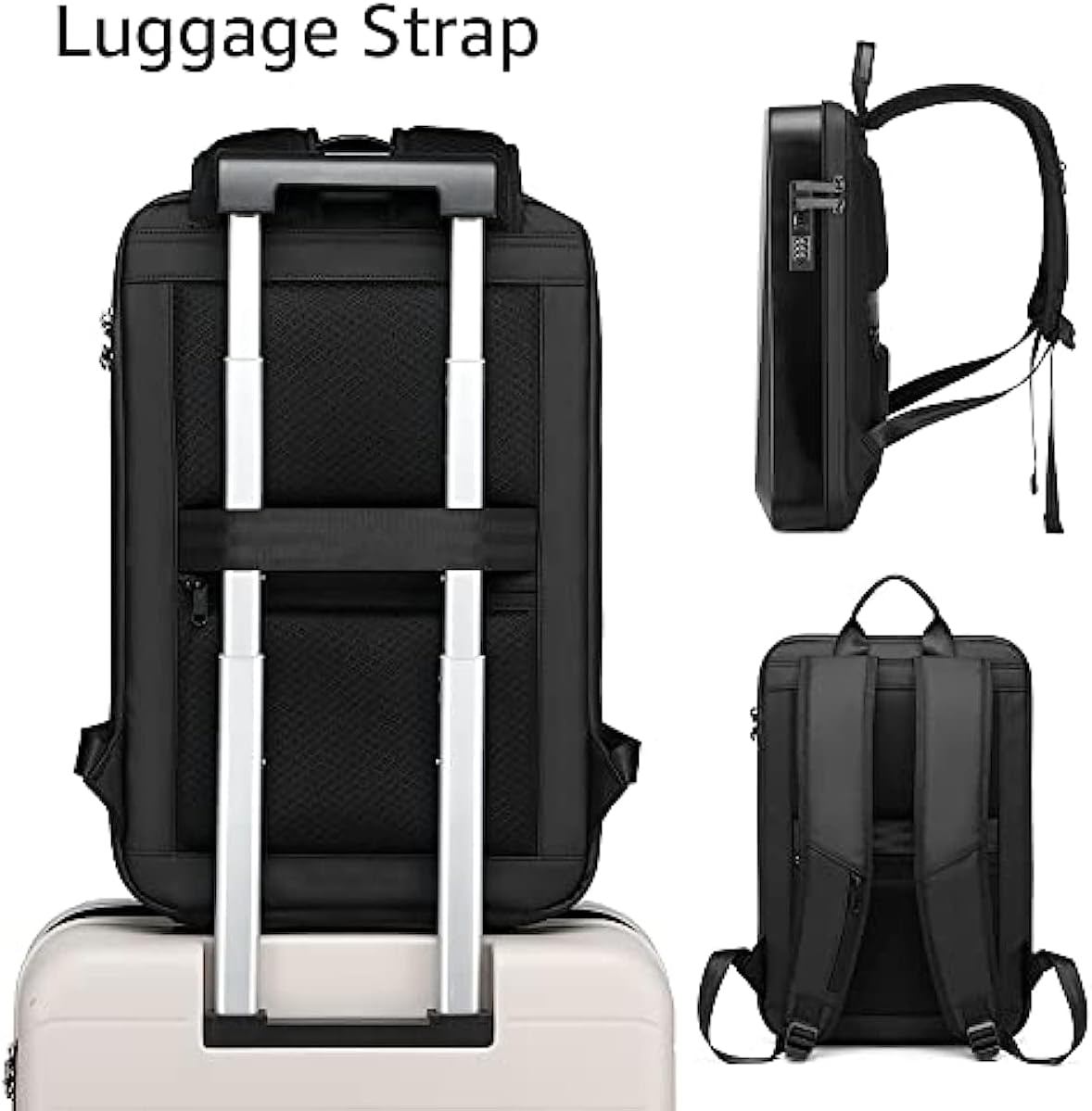 LIODUX Business Travel Backpack with USB Charging Port and Laptop Compartment, Water Resistant Laptop Backpack Anti Theft Notebook Bag, Multipurpose Large Capacity Daypack Book Bag for Men & Women