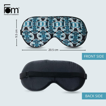 FOM (Friends of Meditation) 100% Mulberry Silk Eye Mask, Super Smooth Sleep Mask And Blind Fold (Black)