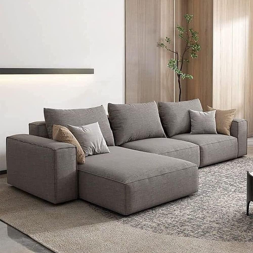 Karnak Sectional Sofa With Cushions L-Shaped Comfortable Living Room Sofa Color (Dark Grey)