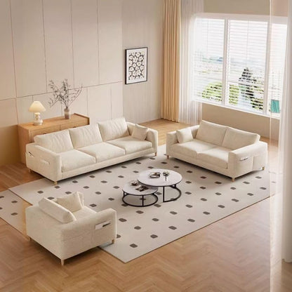 Poppins HOME Contemporary Living Room Sofa Set, Beige Upholstery, (3seater+2+1)