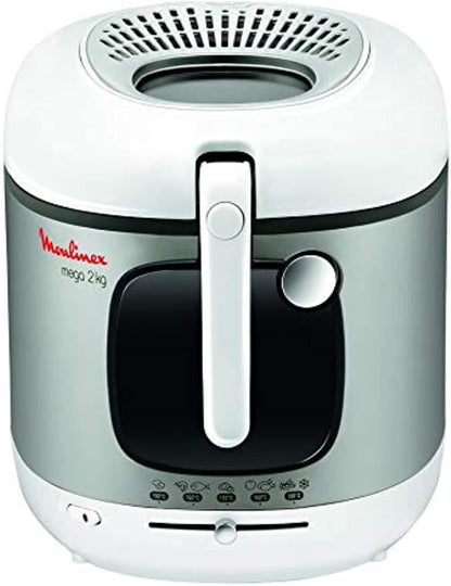 MOULINEX Deep Fryer | Mega | 3 L | Large capacity | Removable Bowl | Autoatic Lid Opening System | Adjustable Thermostat | Viewing Window | Grey | 2 Years Warranty | AM480027