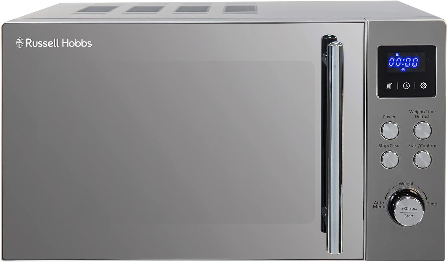 Russell Hobbs RHM2086SS Classic 17 Litre Stainless Steel Digital Microwave with Blue LED