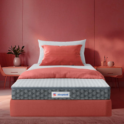 Sleepwell StarGold | 10 Night Trial | Profiled Resitec Foam | Medium Firm | Anti Sag Tech Mattress | Twin Bed Size (200L x 120W x 20H cm)