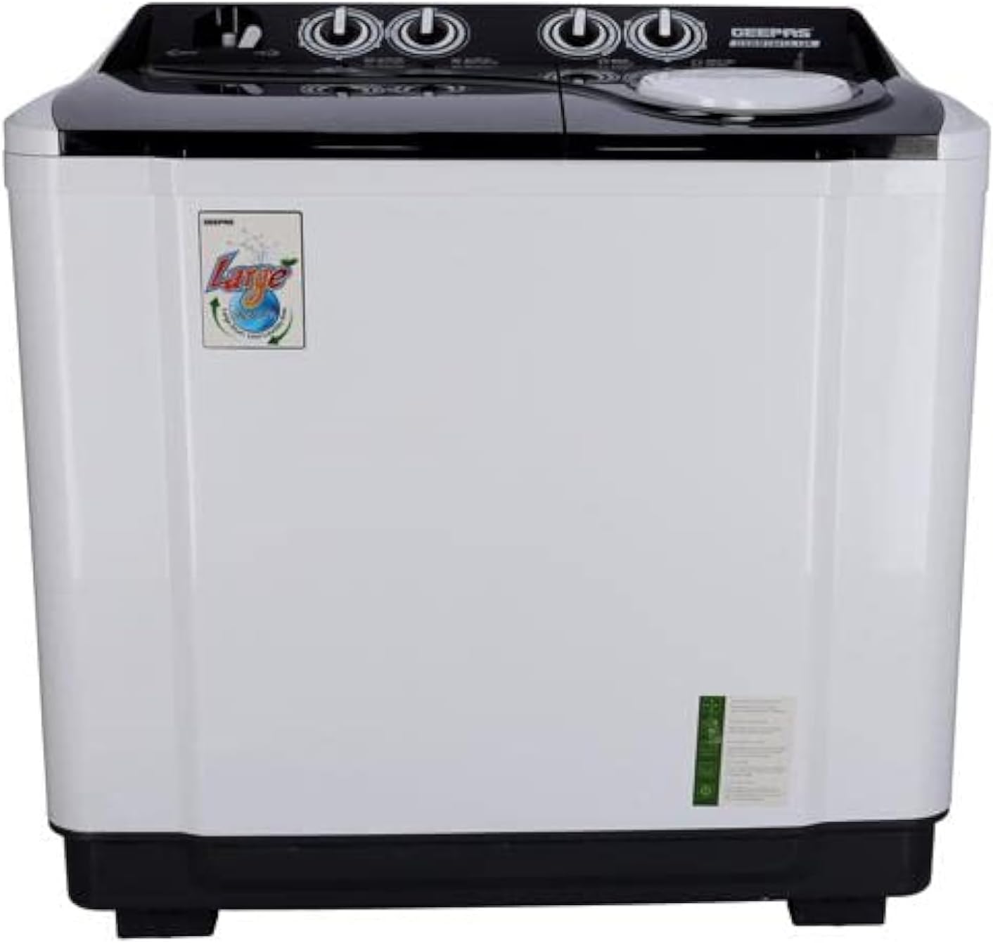 Geepas 15 KG Twin Tub Semi-Automatic Washing Machine- GSWM18012| Fully Knob Control and Semi-Automatic Top Load Washing Machine|