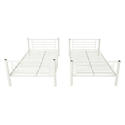 Walker Edison Elodie Urban Industrial Twin over Twin Metal Bunk Bed, Twin over Twin, White