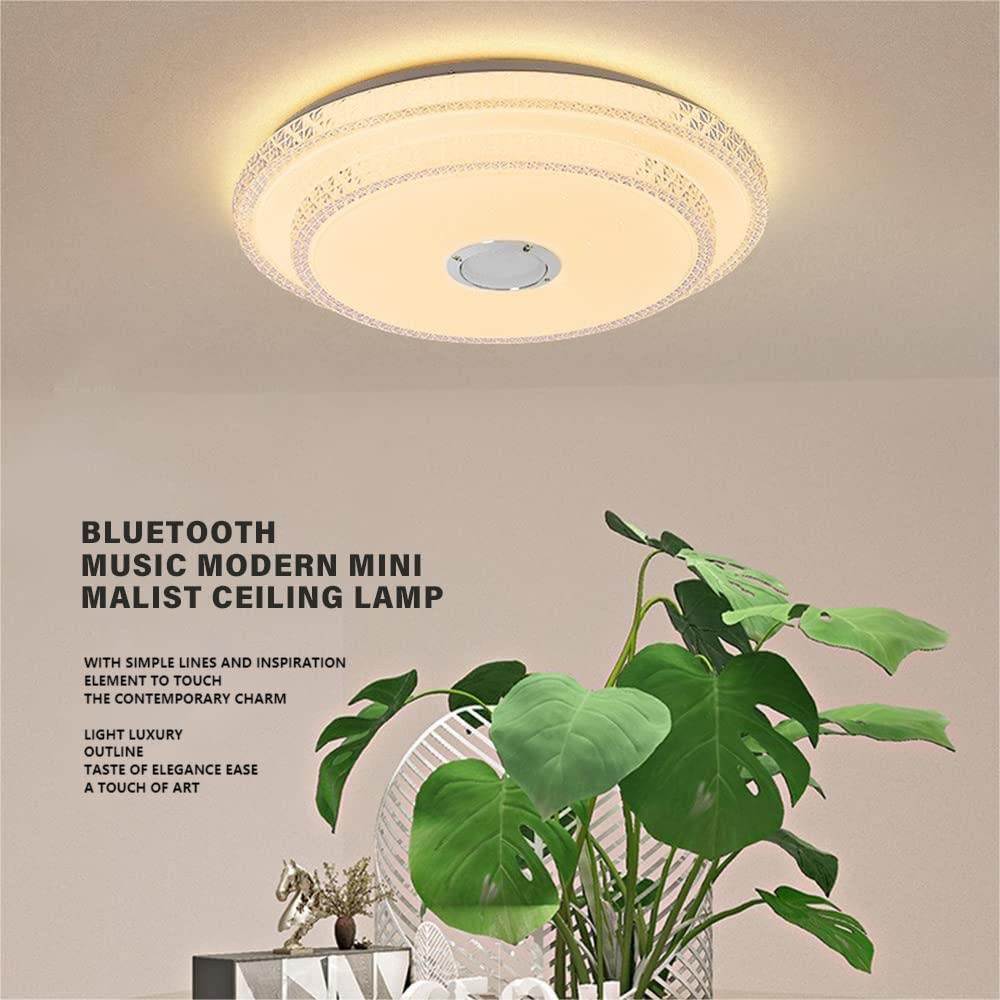 HUA QIANG WANG Flush Mount Double Layer Silver Ceiling Lamp, 3-color Modern Simple Round LED Ceiling Lights for Bedroom Living Room Dining Room (40cm)