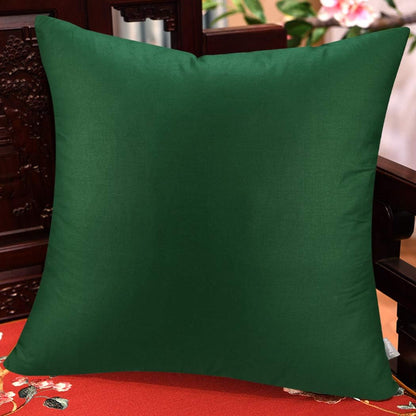 4-Pack 100% Cotton Comfortable Solid Decorative Throw Pillow Case Square Cushion Cover Pillowcase Sublimation Blank Pillow Covers(Cover Only,No Insert)(20x20inch/50x50cm, Christmas Green)