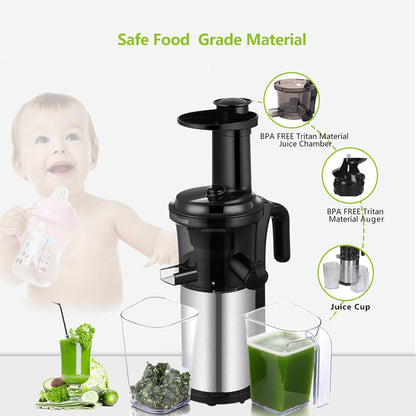 GZDZHP Slow Juicer Masticating Juicer Machine, Juicers for Fruit and Vegetable, Quiet Motor & Reverse Function, Cold Press Juicer Make Fresh Healthy Juice