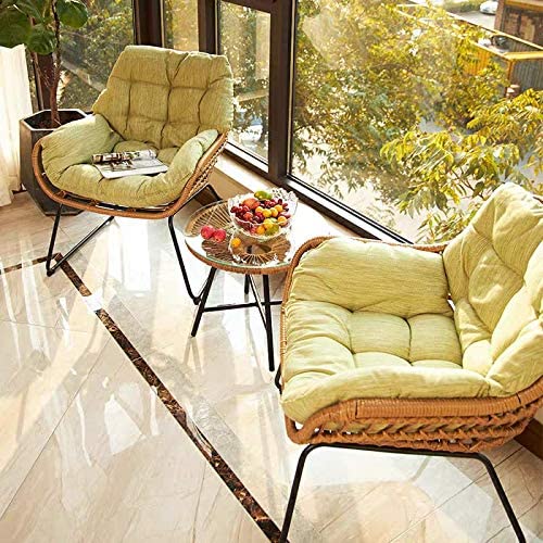 Ex Home Wicker Chair Three-piece Leisure Balcony High-elastic Cushion Table And Chairs Simple Small Coffee Table Combination YL-15 (296)